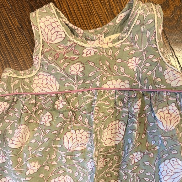 Green Floral Tank with Purple Bloomers/Diaper Cover - Picture 3 of 9